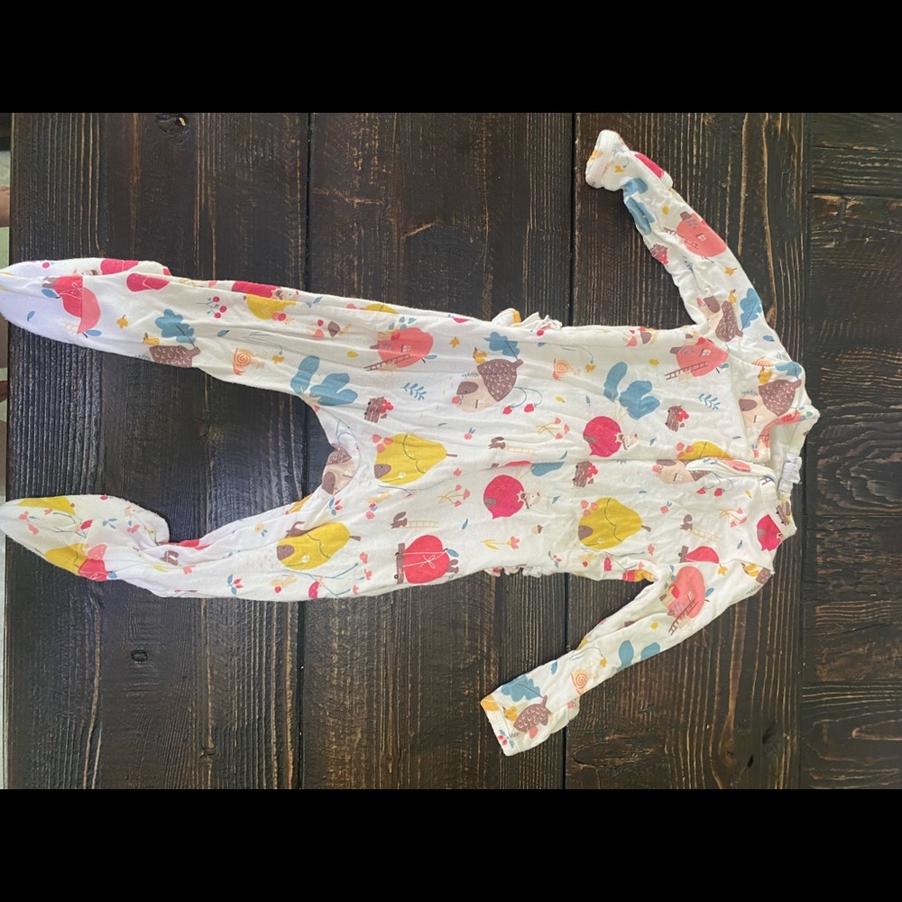 Angel Dear ruffled zipper jammies